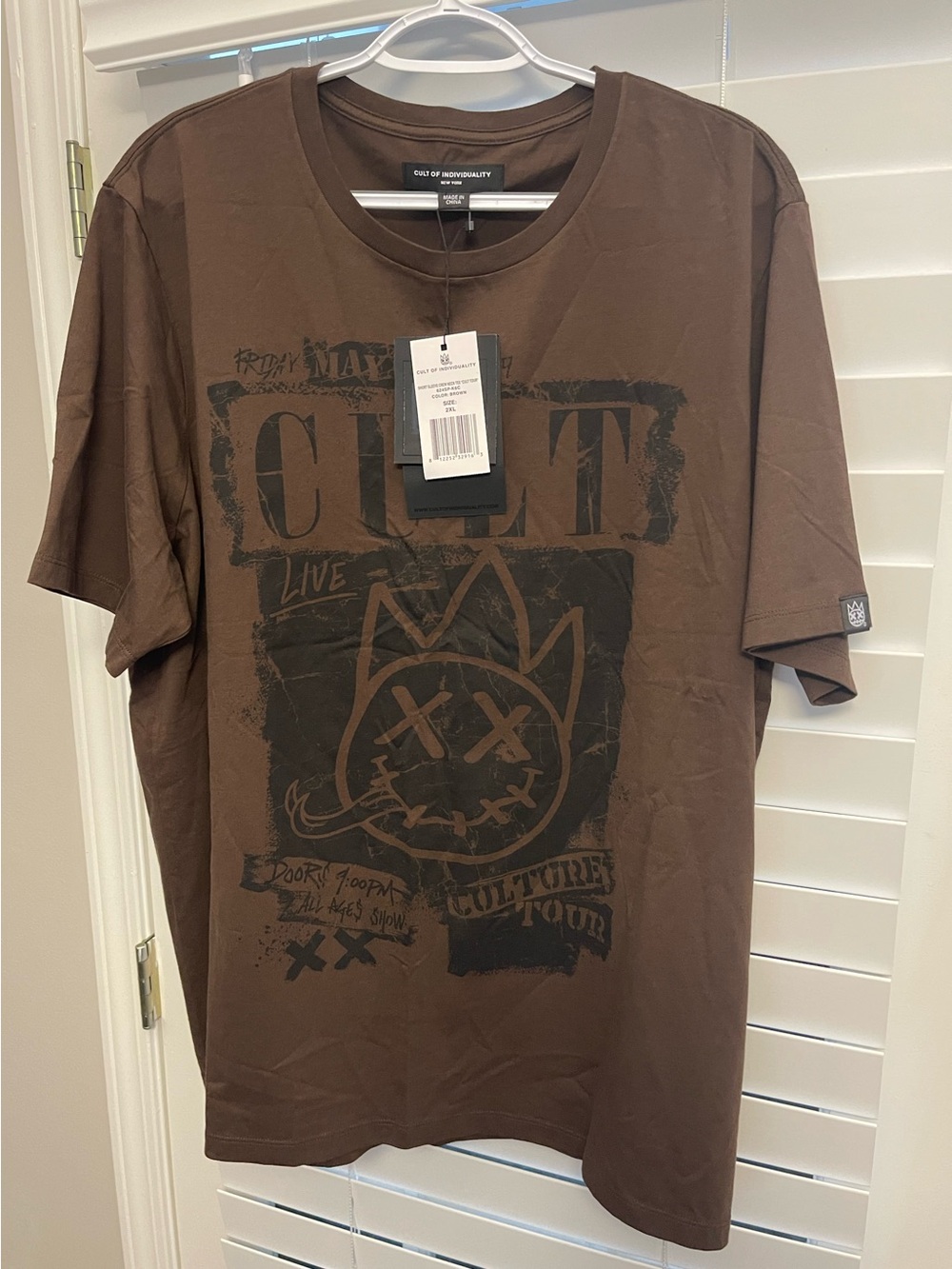 Cult of individuality Graphic Crewneck T-Shirt - Brown 2XL NWT